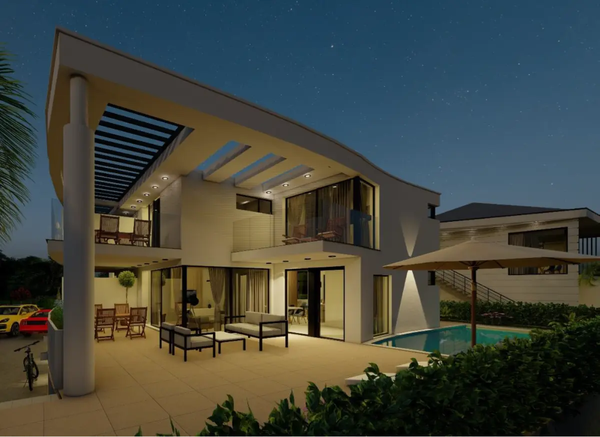 Vantačići Housing at night